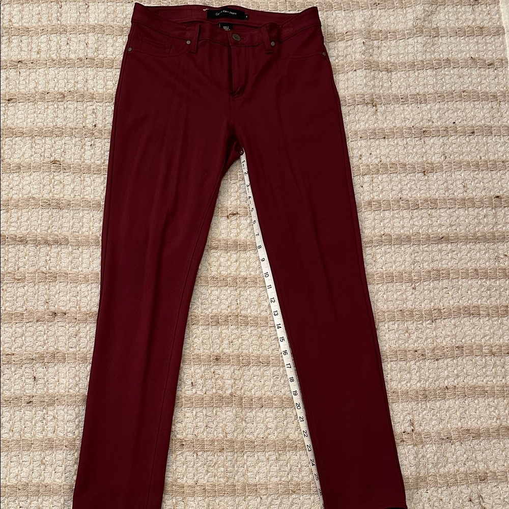 Calvin Klein burgundy knit jeans
